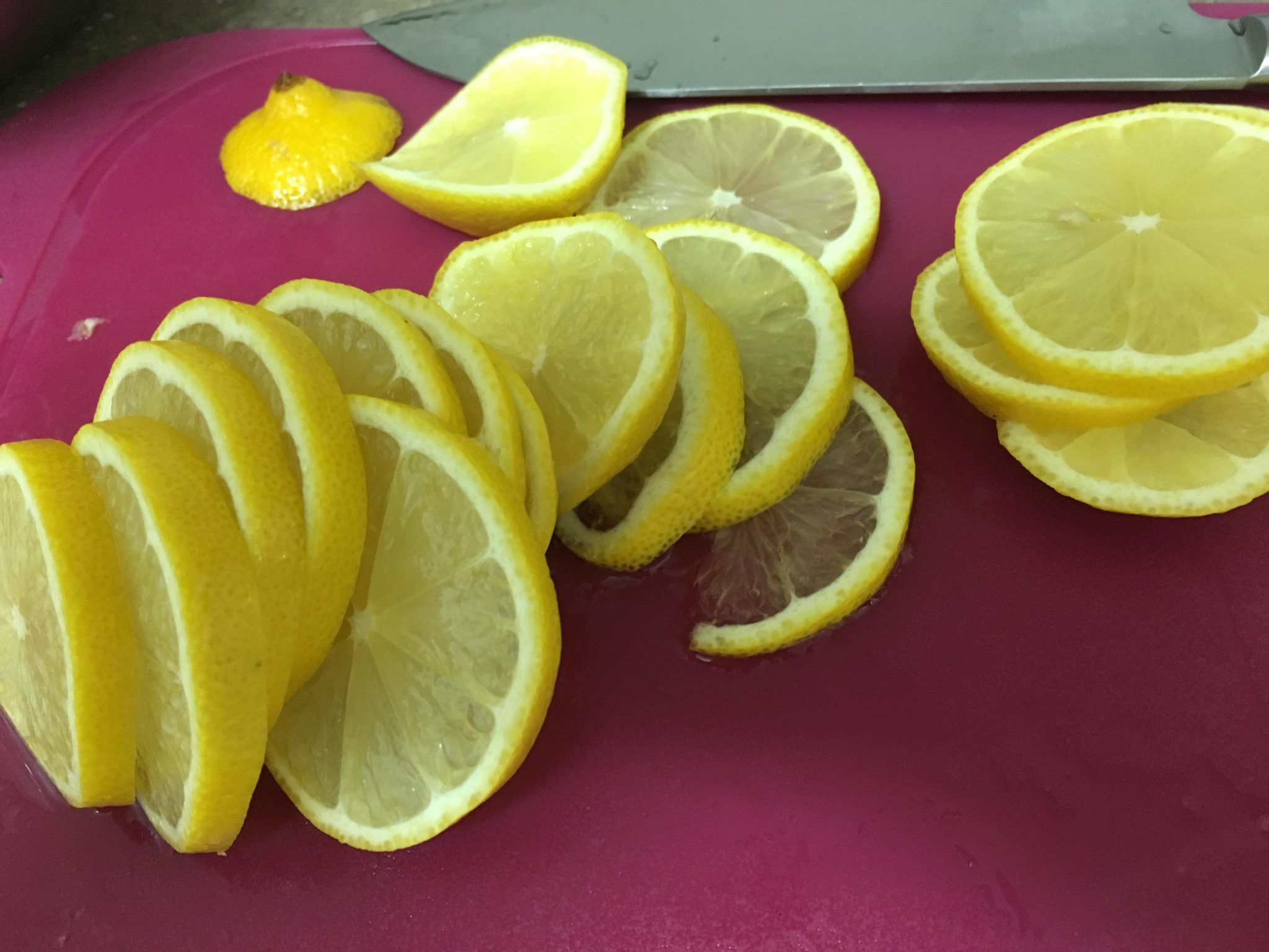 레몬 편 썰기