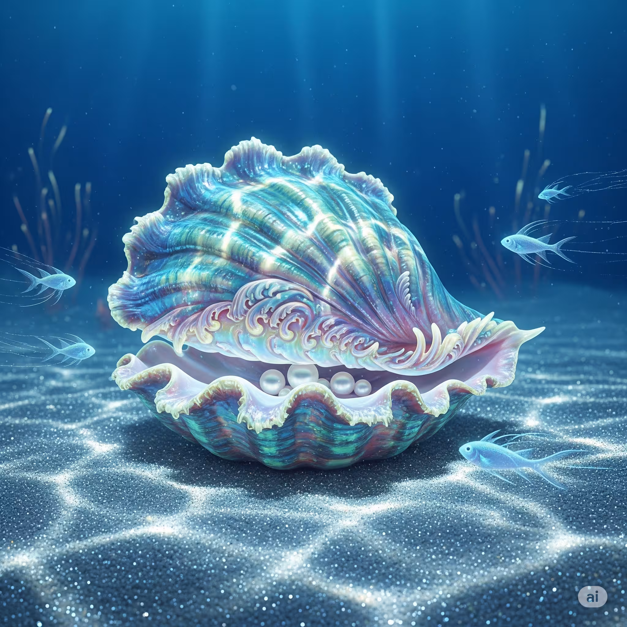 바닷속 화려한 조개