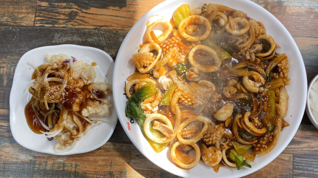 천안 취룡 해산물 폭탄 쟁반짜장과 탕수육