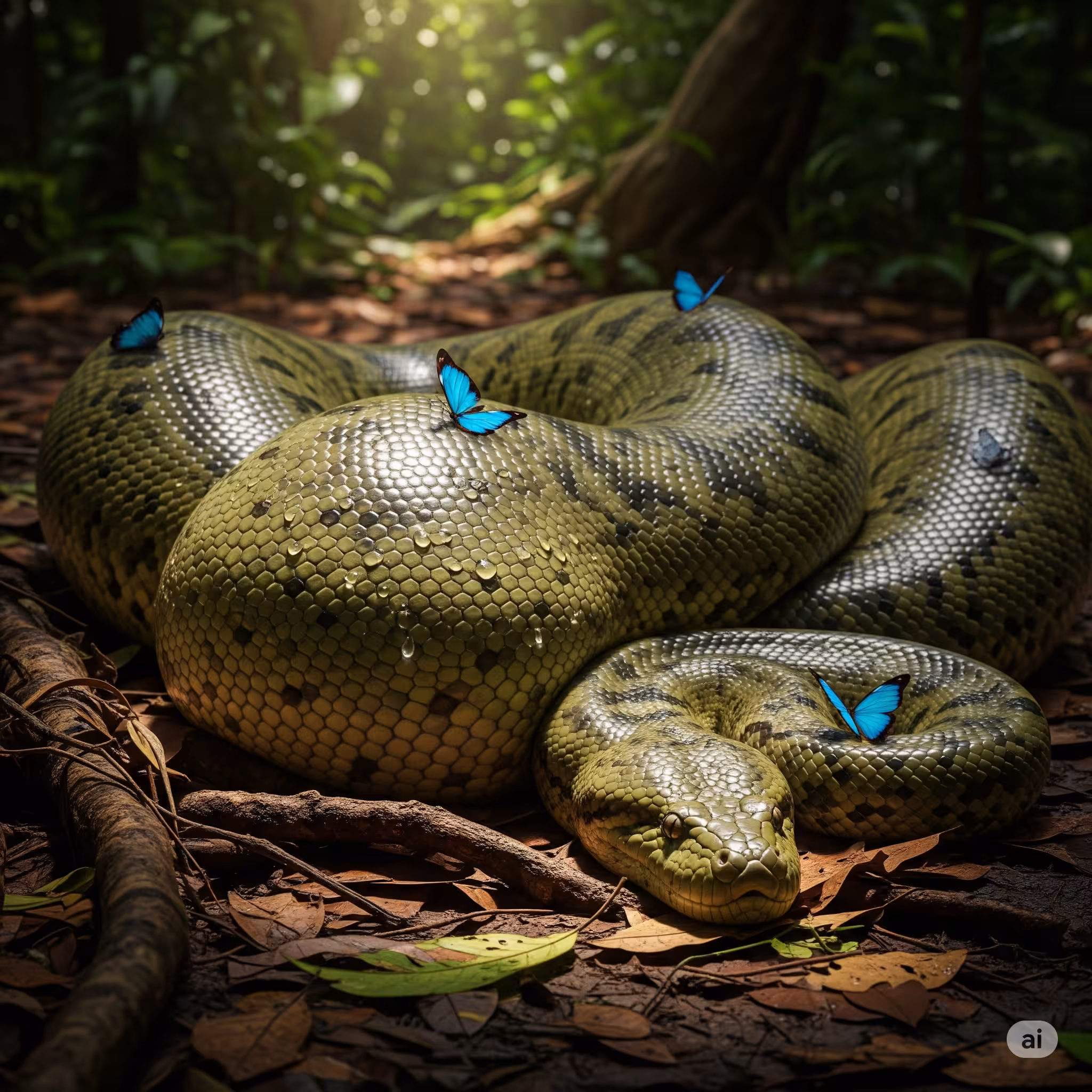 먹이를 소화시키는 뱀