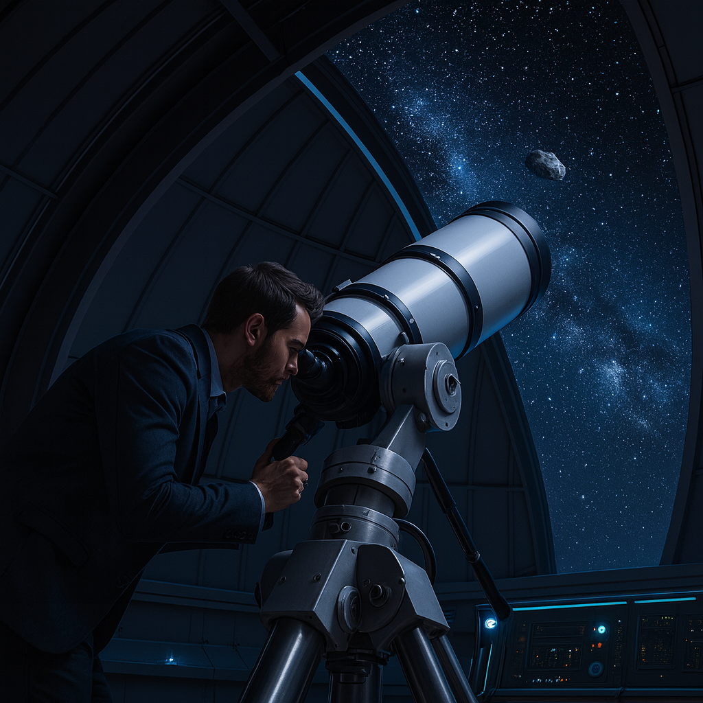 gpt image 1 high fidelity An astronomer lookin