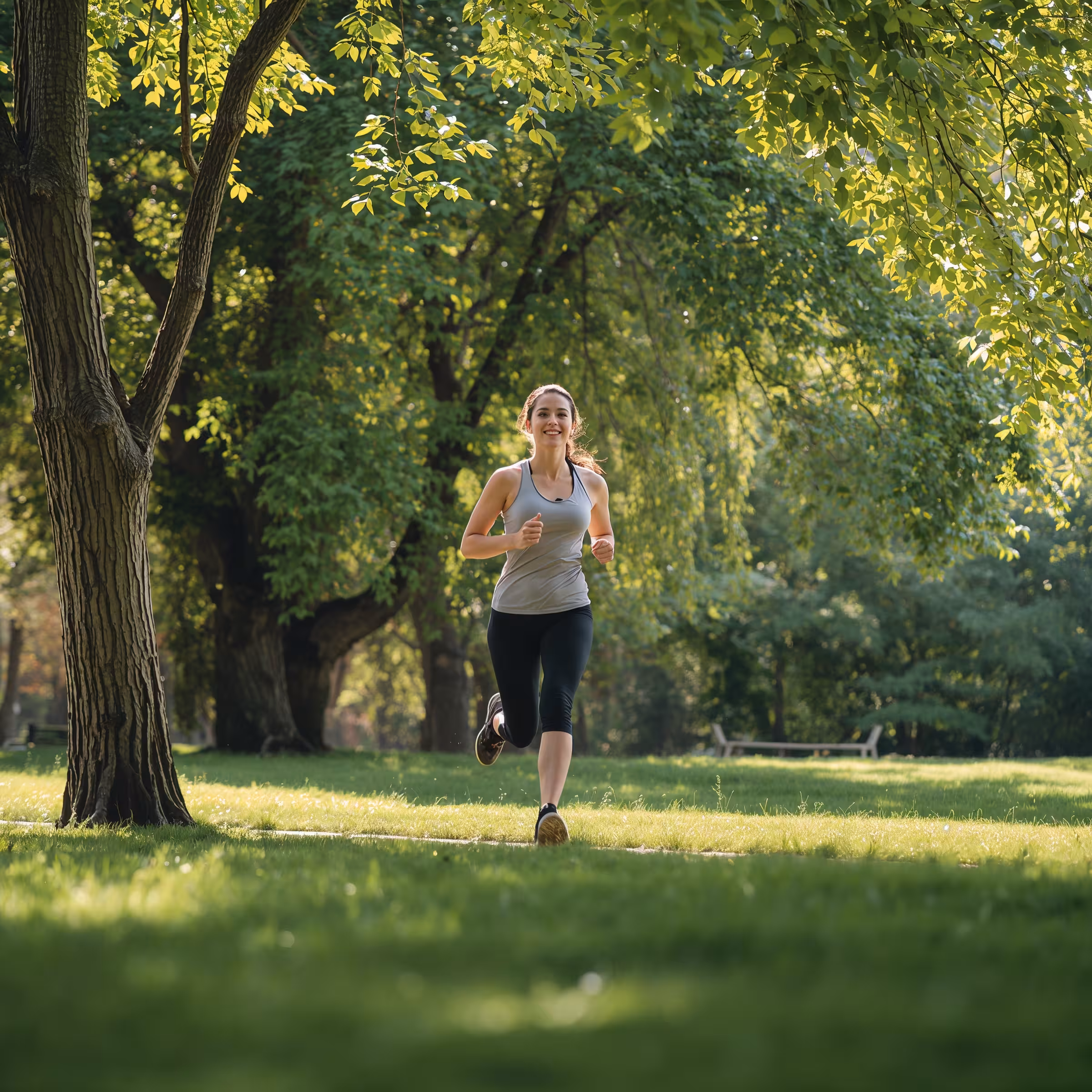 undefined A person jogging hap