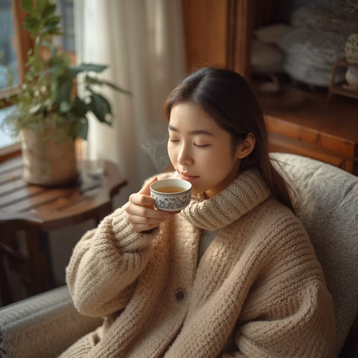 Lucid Origin Person with gentle facial features and warm skin 3