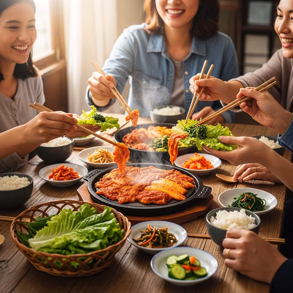 imagen 4.0 generate preview 06 06 a title 김치구이와 행복한 식사