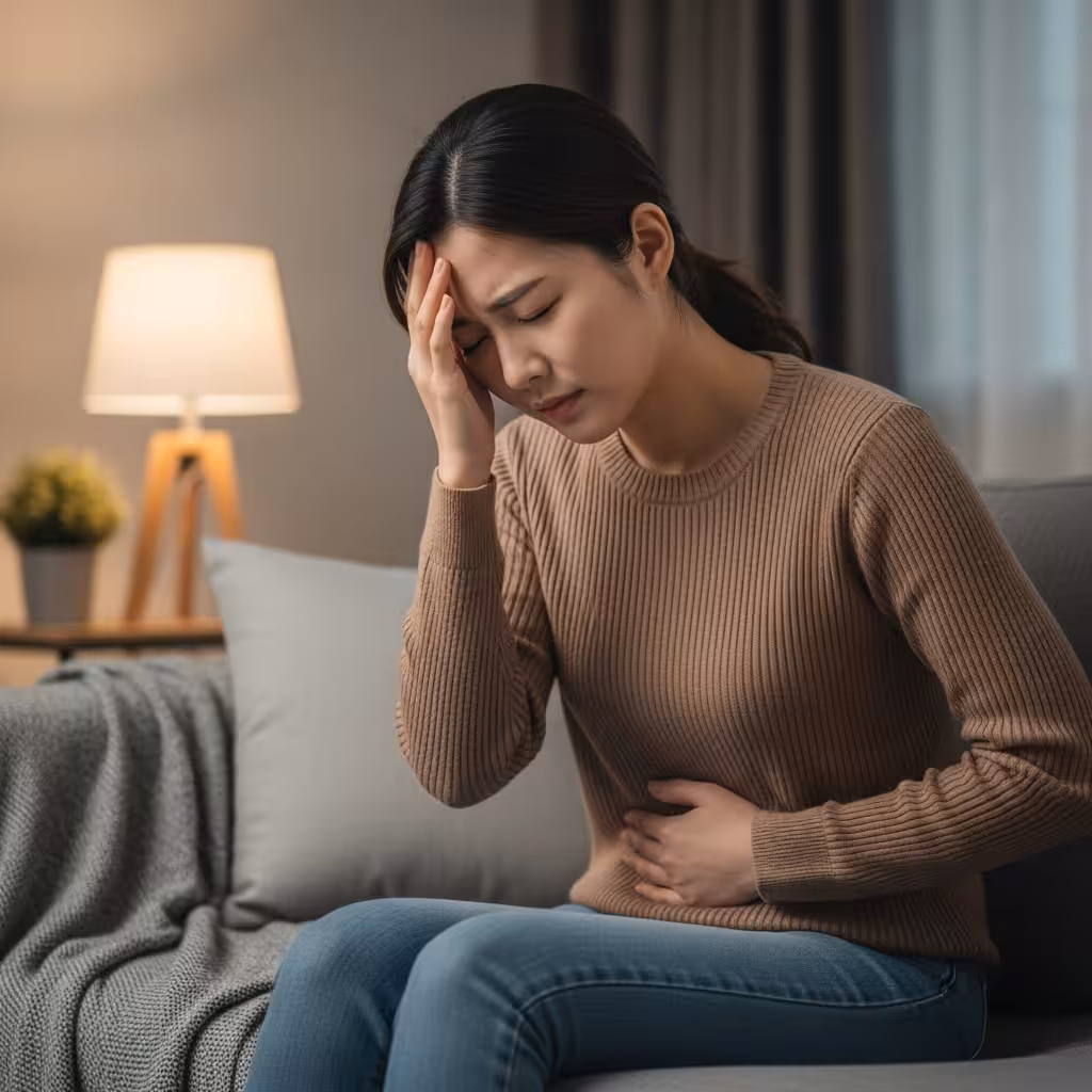 imagen 4.0 generate preview 06 06 a title 두통과 구토로 힘들어하