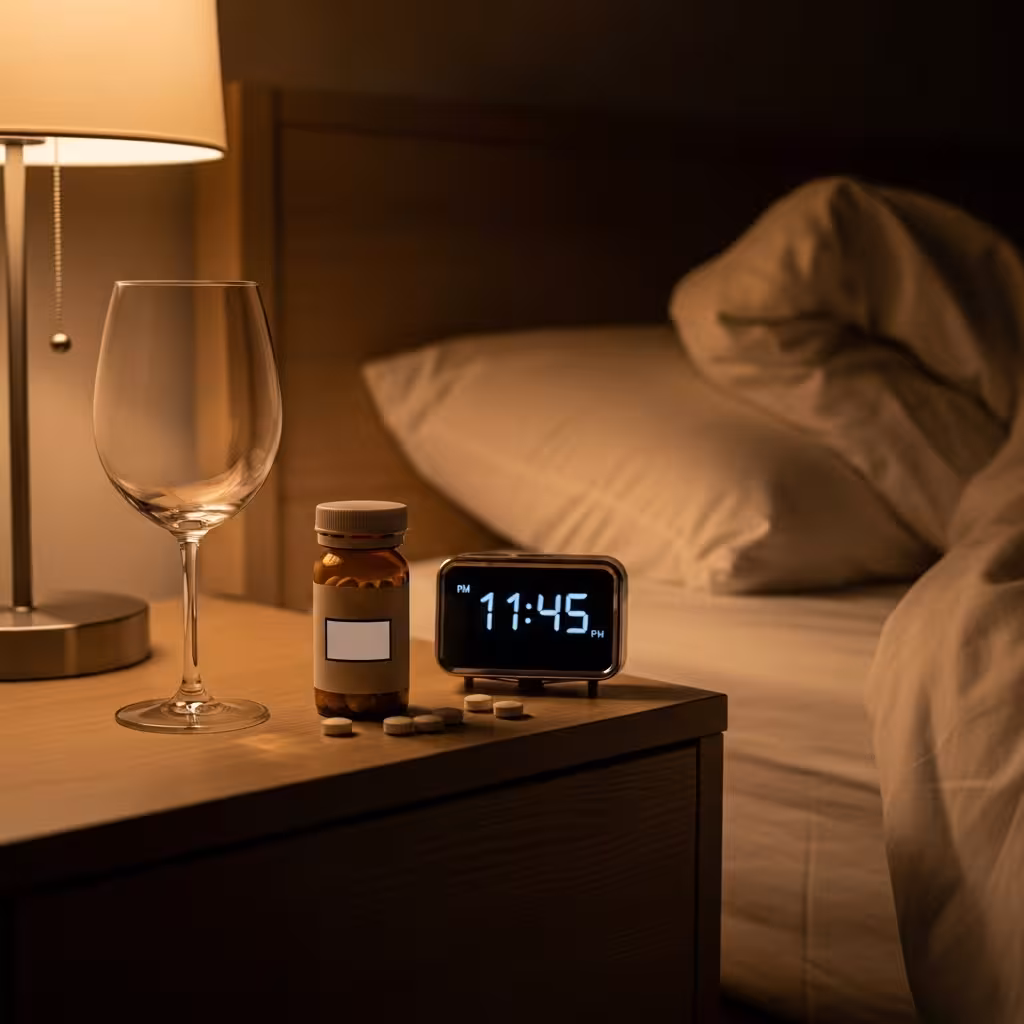 imagen 4.0 generate preview 06 06 a title 술잔과 숙면을 방해하는