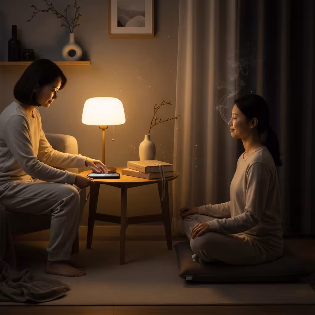 imagen 4.0 generate preview 06 06 a title 저녁에 스마트폰을 멀리