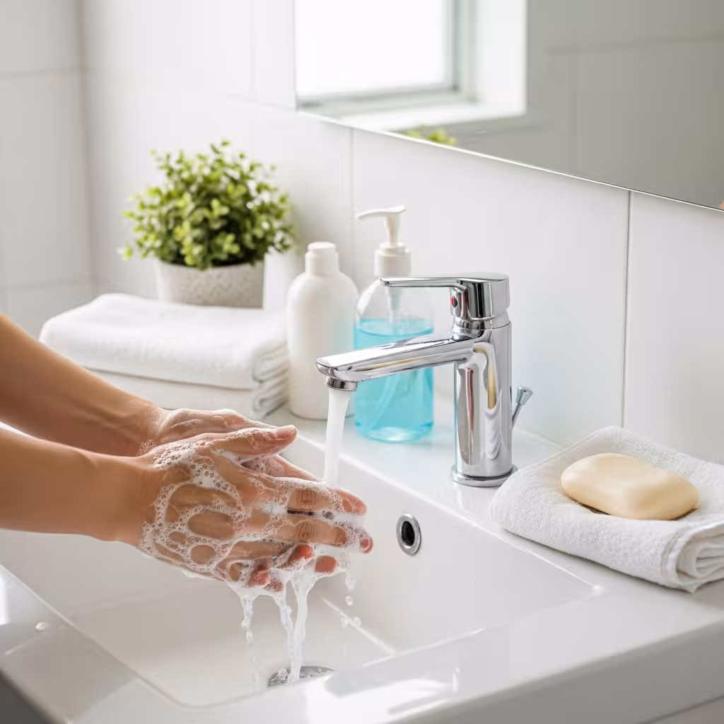 imagen 4.0 generate preview 06 06 title 손 씻기를 하는 모습과