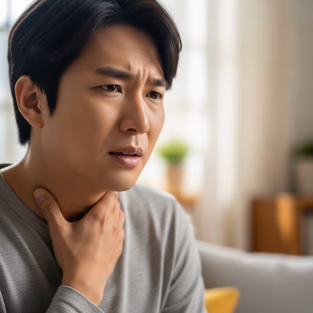 imagen 4.0 ultra generate preview 06 06 a title 목 통증으로 불편해하는