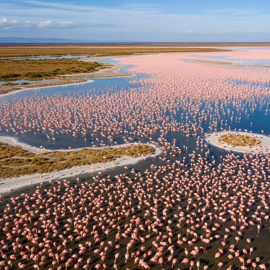 imagen 4.0 ultra generate preview 06 06 a title 수십만 마리 플라밍고가