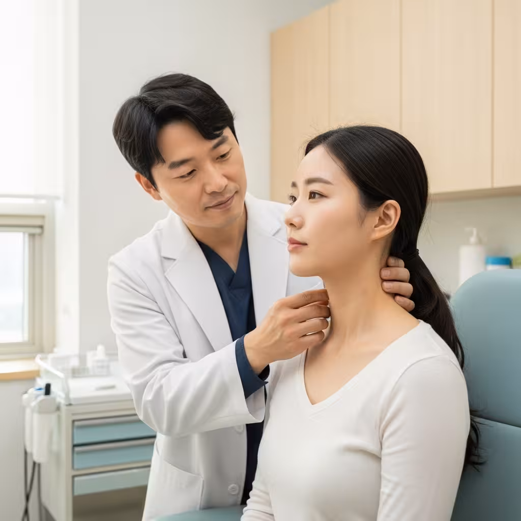 imagen 4.0 ultra generate preview 06 06 a title 의사가 환자의 목을 진