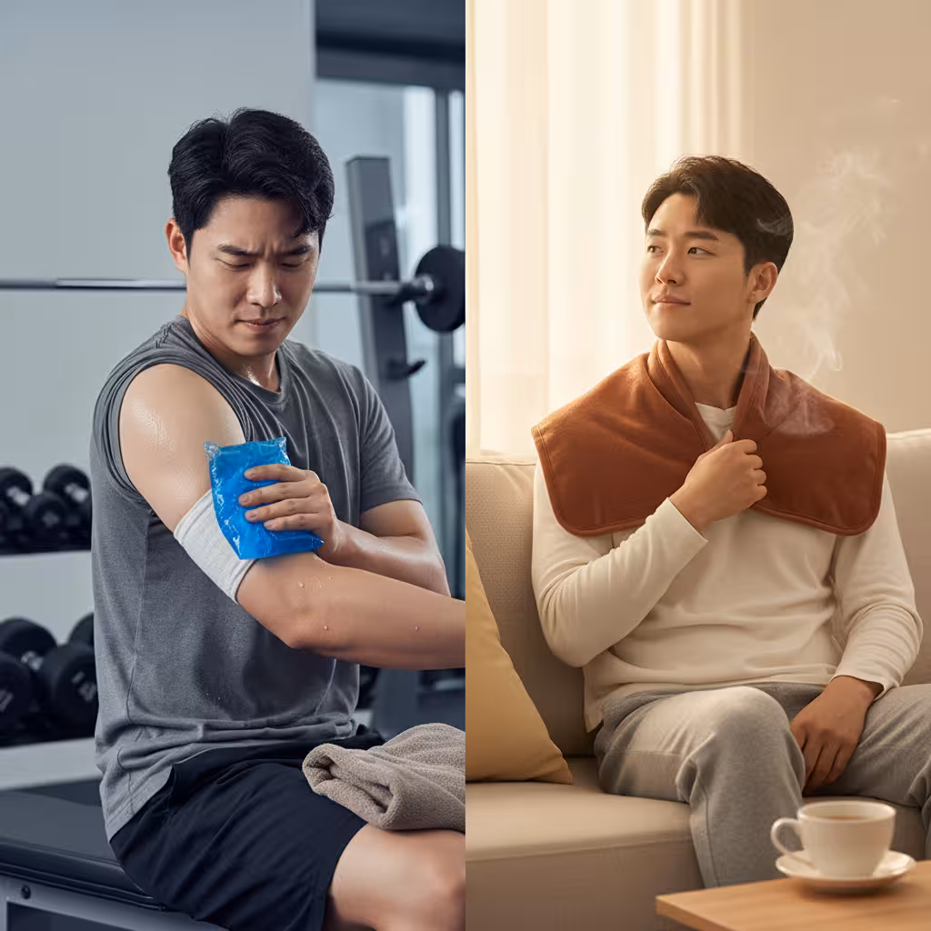 gemini 2.5 flash image preview nano banana b title 냉찜질과 온찜질로 근육