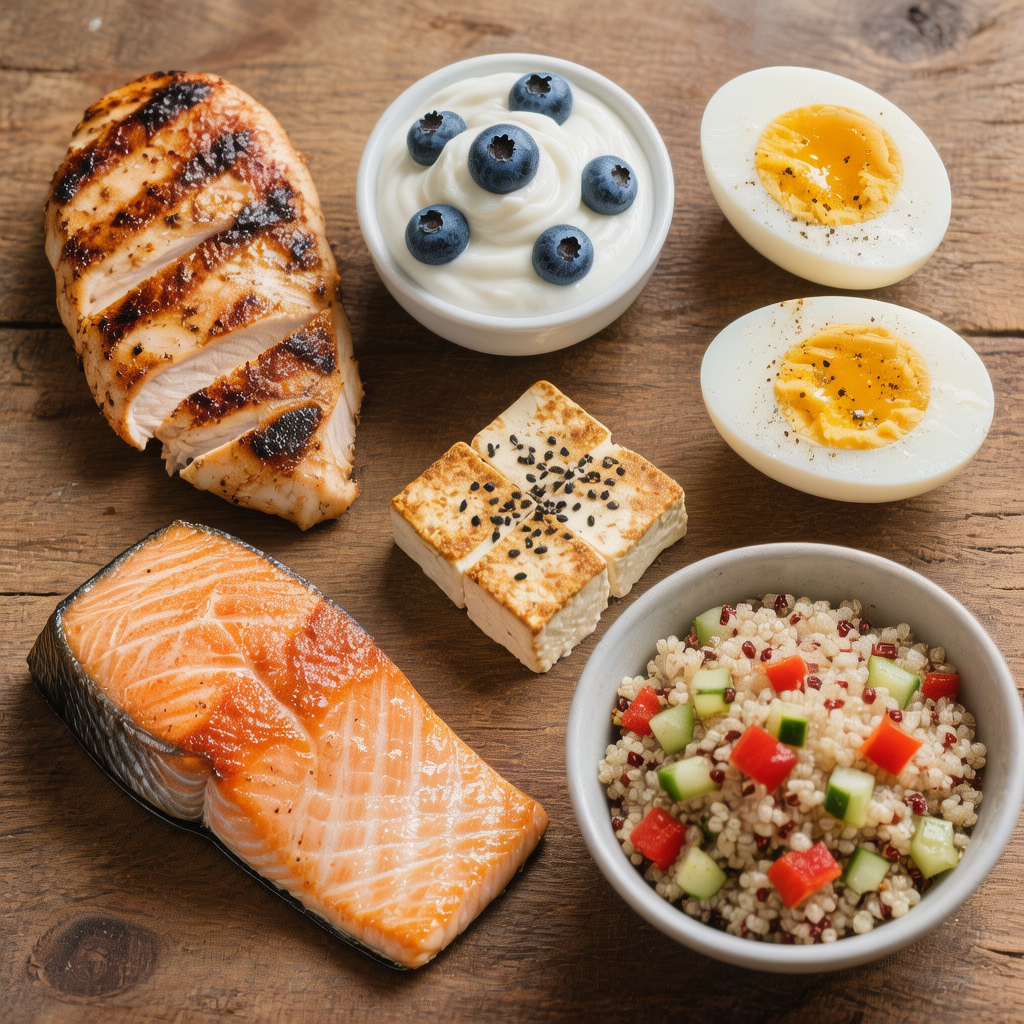 hunyuan image 3.0 a title 고단백 음식들 모음