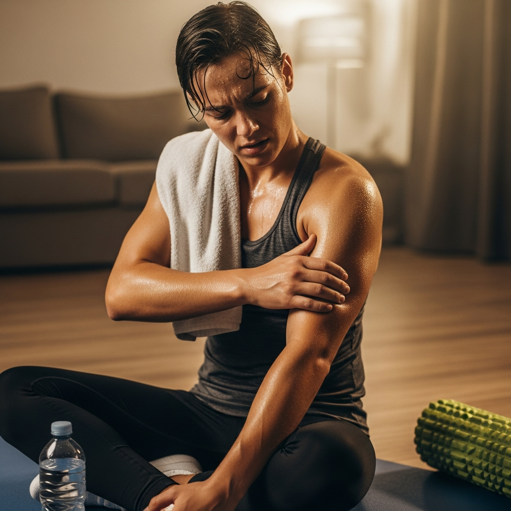 imagen 4.0 generate preview 06 06 a title 운동 후 아픈 근육 회