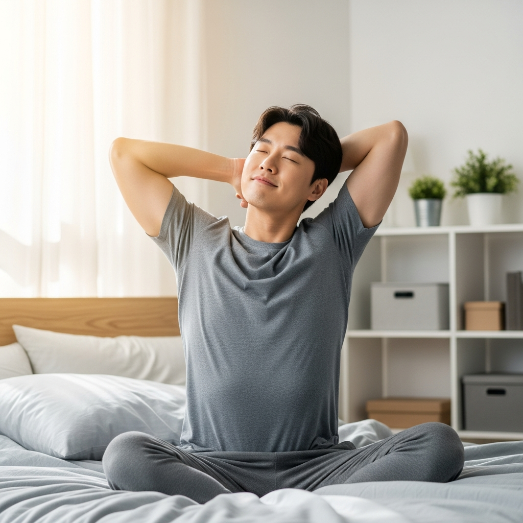 imagen 4.0 generate preview 06 06 a title 한 남성이 잠에서 깨어