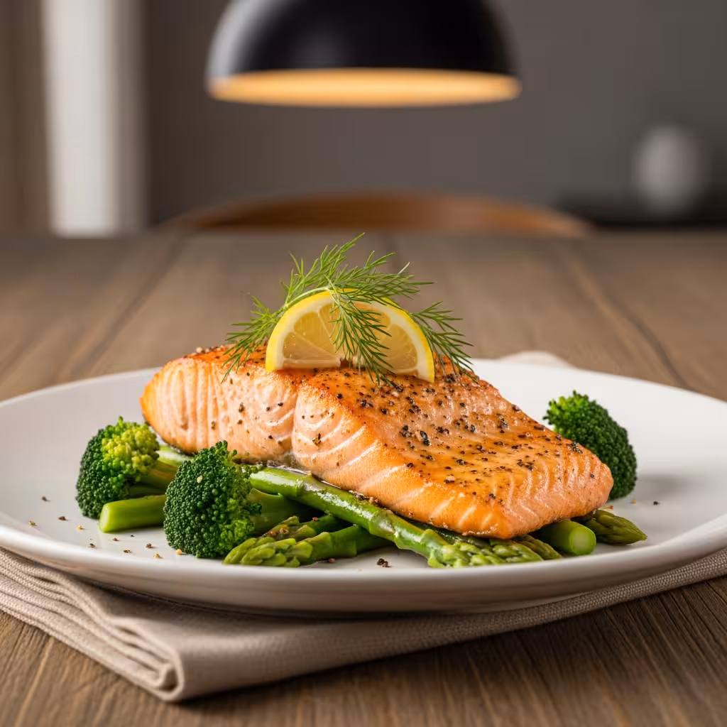 imagen 4.0 generate preview 06 06 b title 구운 연어와 신선한 채