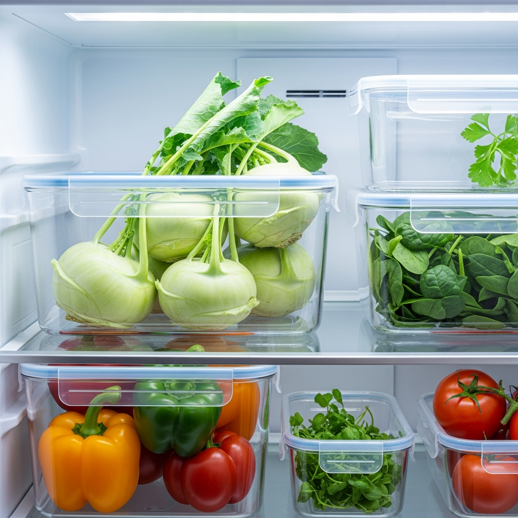 imagen 4.0 ultra generate preview 06 06 a title 냉장고에 보관된 콜라비