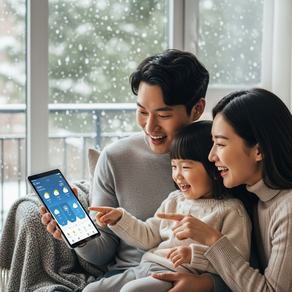 imagen 4.0 ultra generate preview 06 06 a title 일기예보를 확인하며 눈