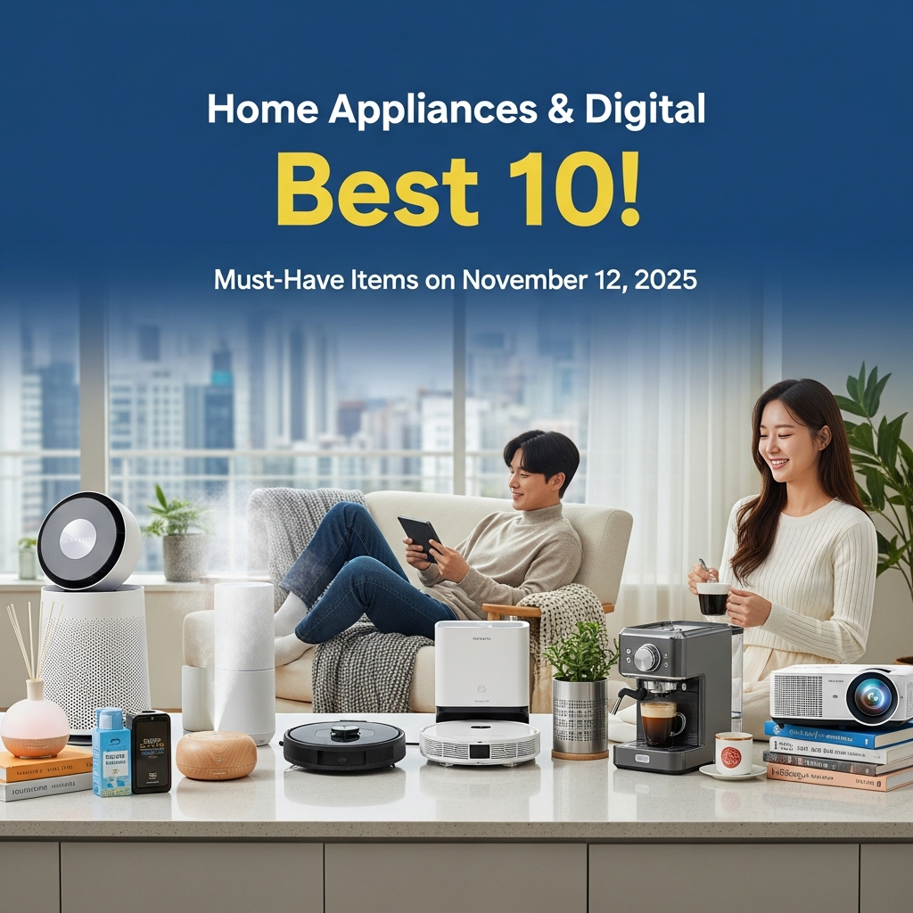 가전디지털 & 생활용품 Best 10! 2025년 11월 12일 꼭 필요한 아이템