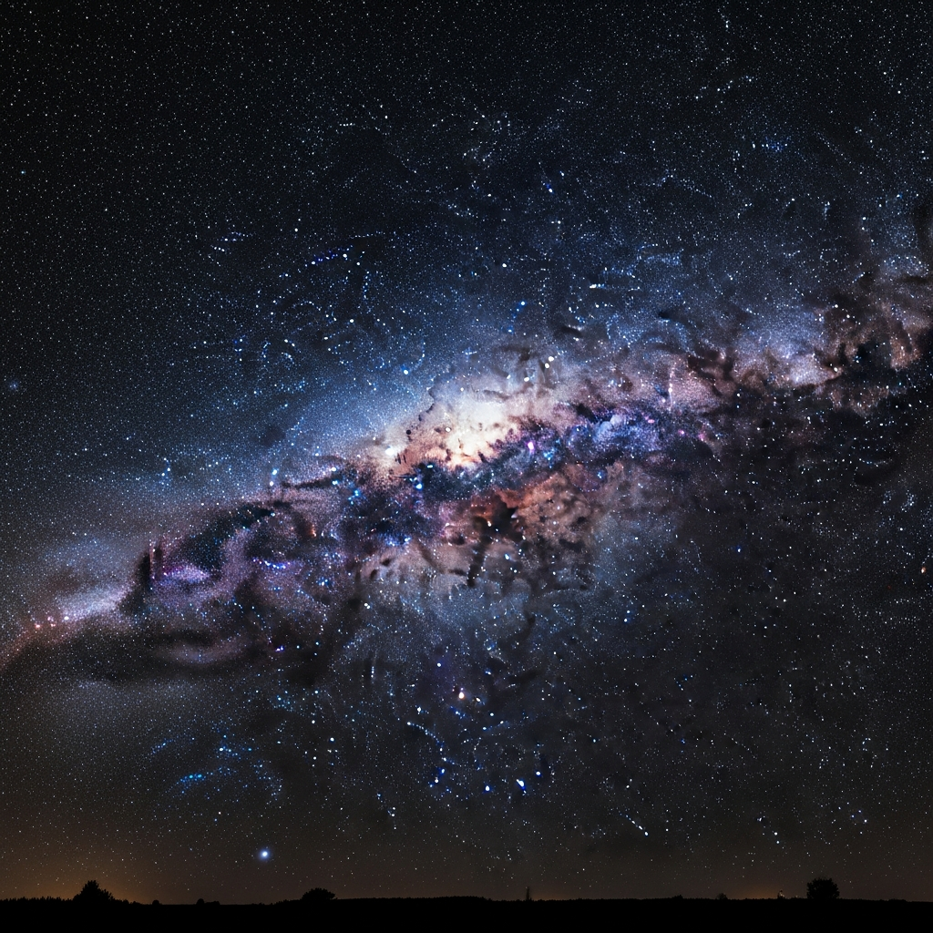 A majestic and vast view of the Milky Way galaxy, showing countless stars and cosmic dust, emphasizing its grandeur. Style: realistic astronomy photography. No text.