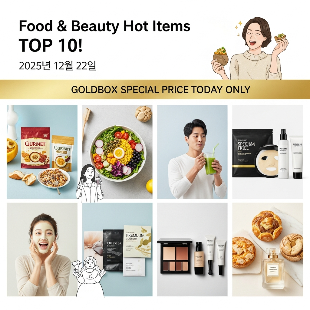 2025년 12월 22일 식품 뷰티 핫템 TOP10! 골드박스 오늘만 이 가격 추천