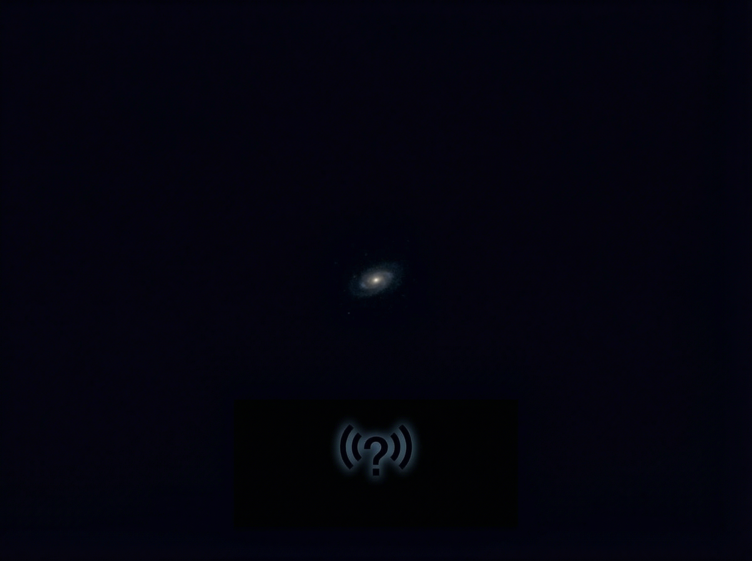 A conceptual image representing the Fermi Paradox, showing an empty, silent cosmic void with a single, tiny, distant galaxy, emphasizing the vastness and the unanswered question of why we haven't found other civilizations. Informational style, high contrast, no visible text, 4:3 aspect ratio.