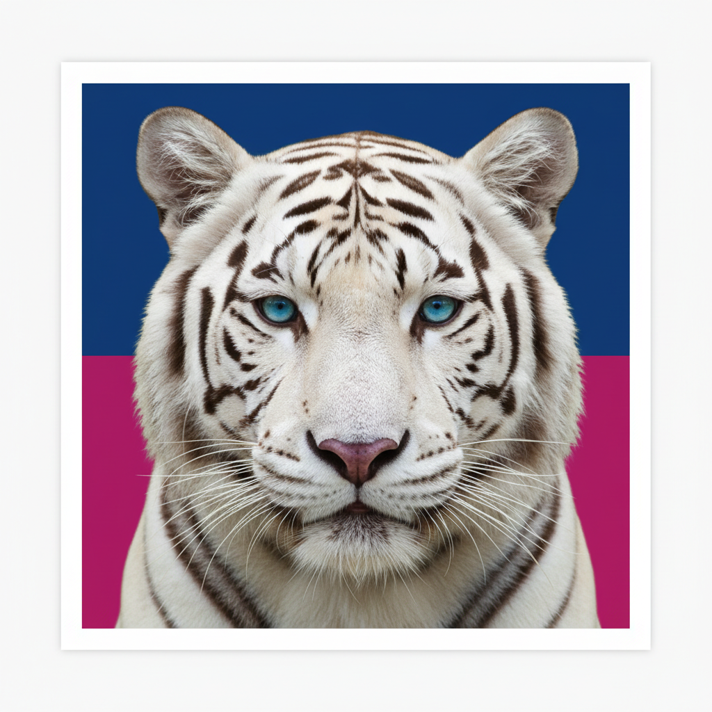 White tiger with blue eyes