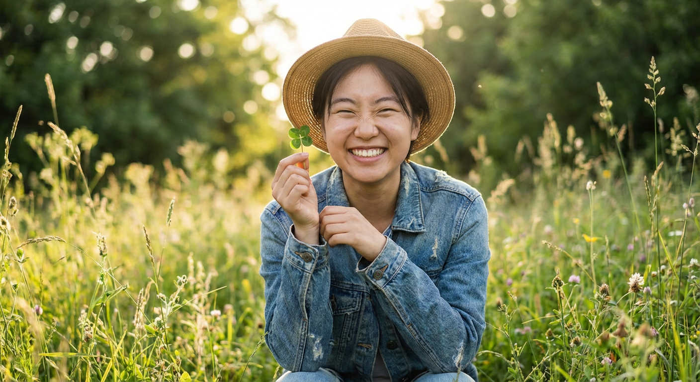 gemini 3 pro image preview nano banana pro a title 한 사람이 네잎클로버를