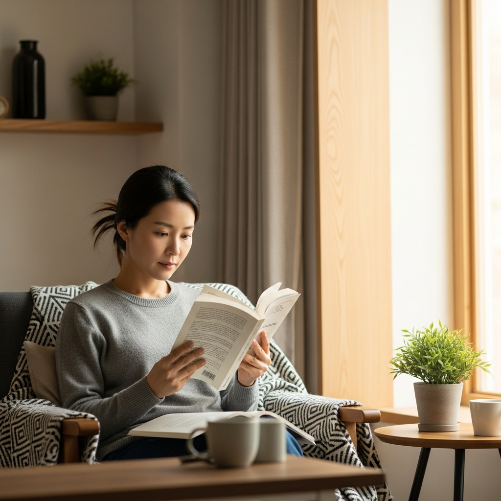 imagen 4.0 ultra generate 001 a title 성인 여성이 책을 읽으