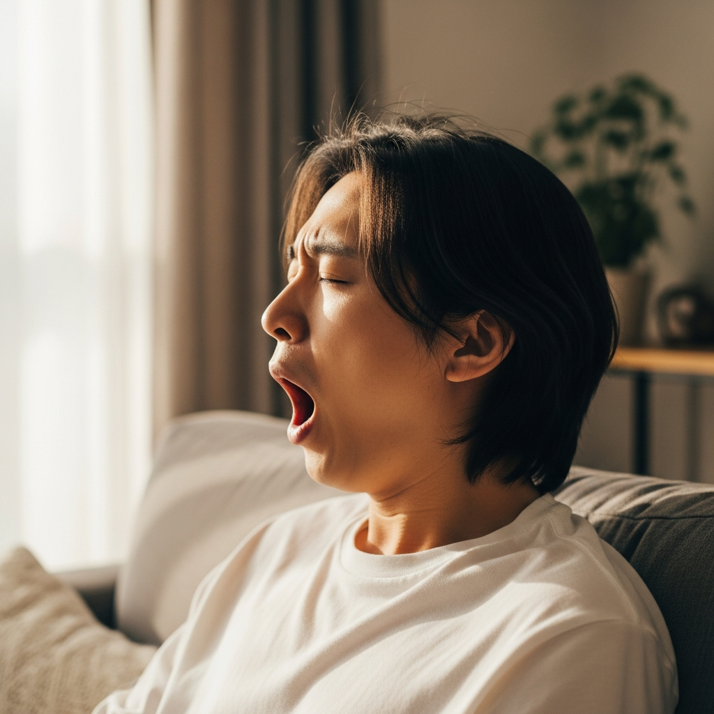 imagen 4.0 ultra generate 001 a title 하품하는 사람의 옆모습