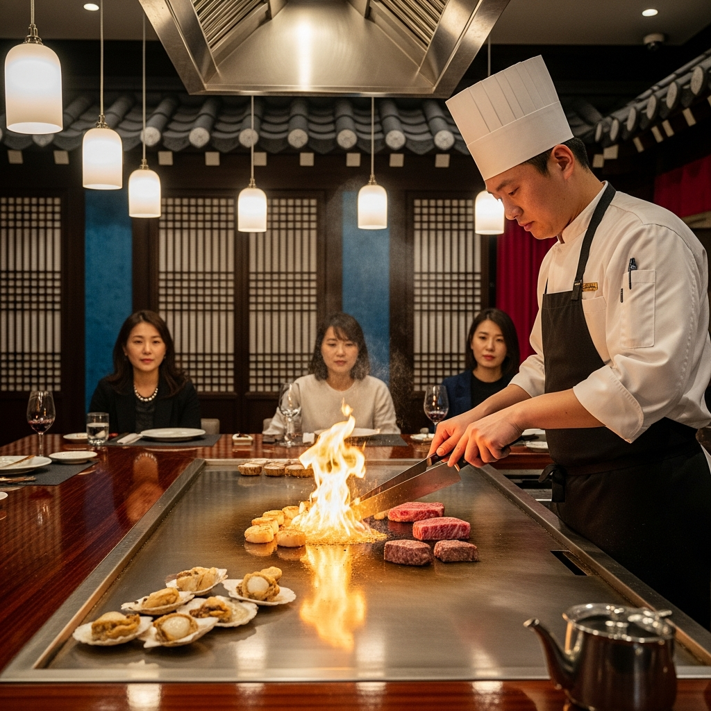 imagen 4.0 ultra generate 001 a title 화려한 철판 요리 전문