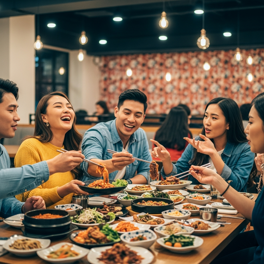 imagen 4.0 ultra generate preview 06 06 a title 친구들과 즐겁게 식사하