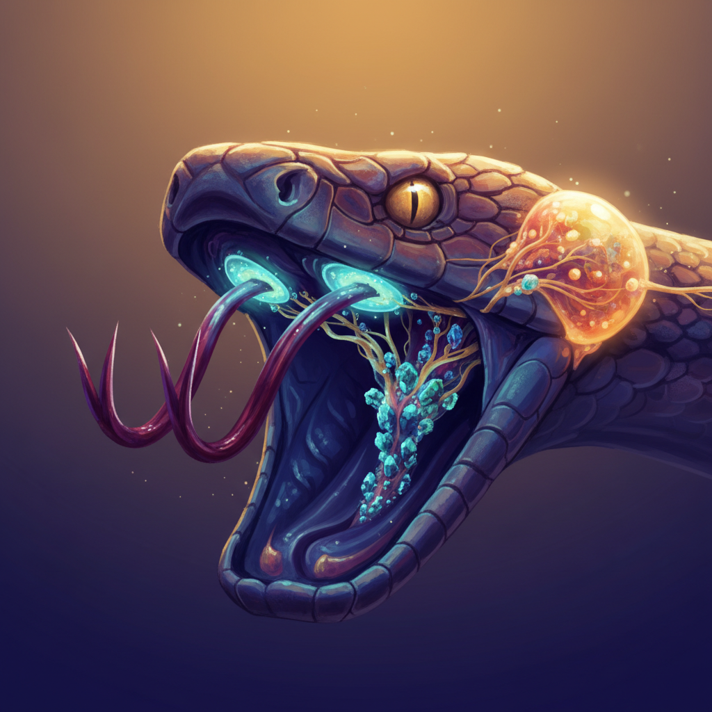 A conceptual illustration depicting the Jacobson's organ inside a snake's mouth, emphasizing its sensory function, artistic rendering, gradient background, visually rich, no text.