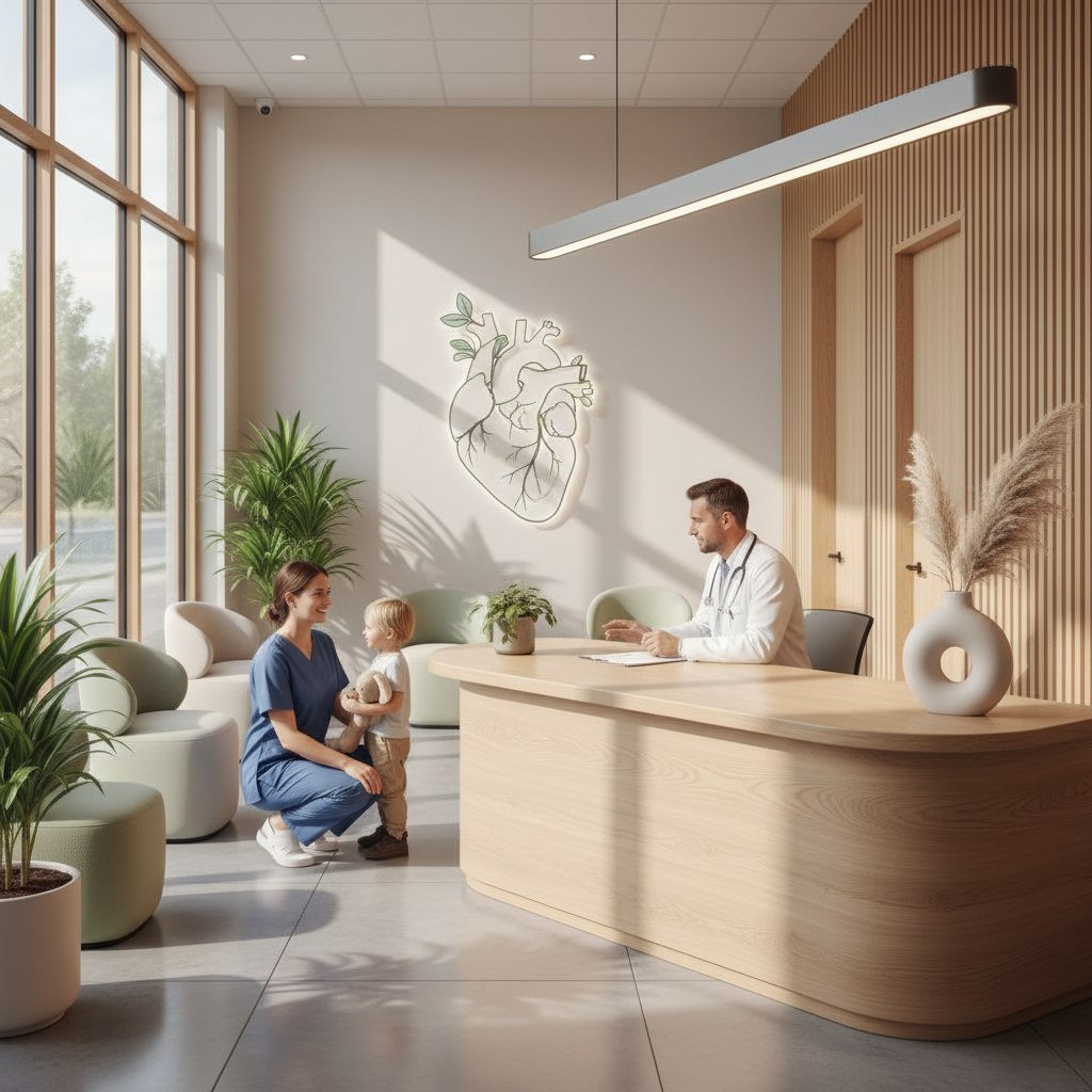 emphasizing personalized care, natural and modern interior, bright and inviting, no text