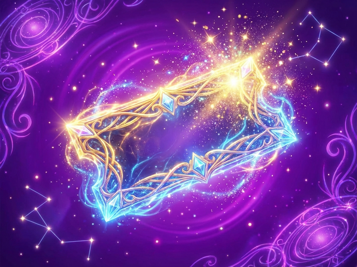 A creative digital illustration of a discount coupon with a sparkling effect on a vibrant purple background, professional graphic design style, 4:3 aspect ratio, no text.