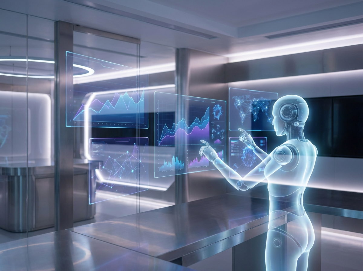 데이터 분석과 요약을 상징하는 인공지능 이미지