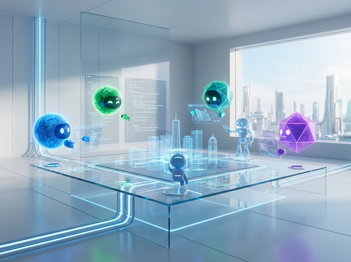 여러 인공지능 도구를 함께 활용하는 장면