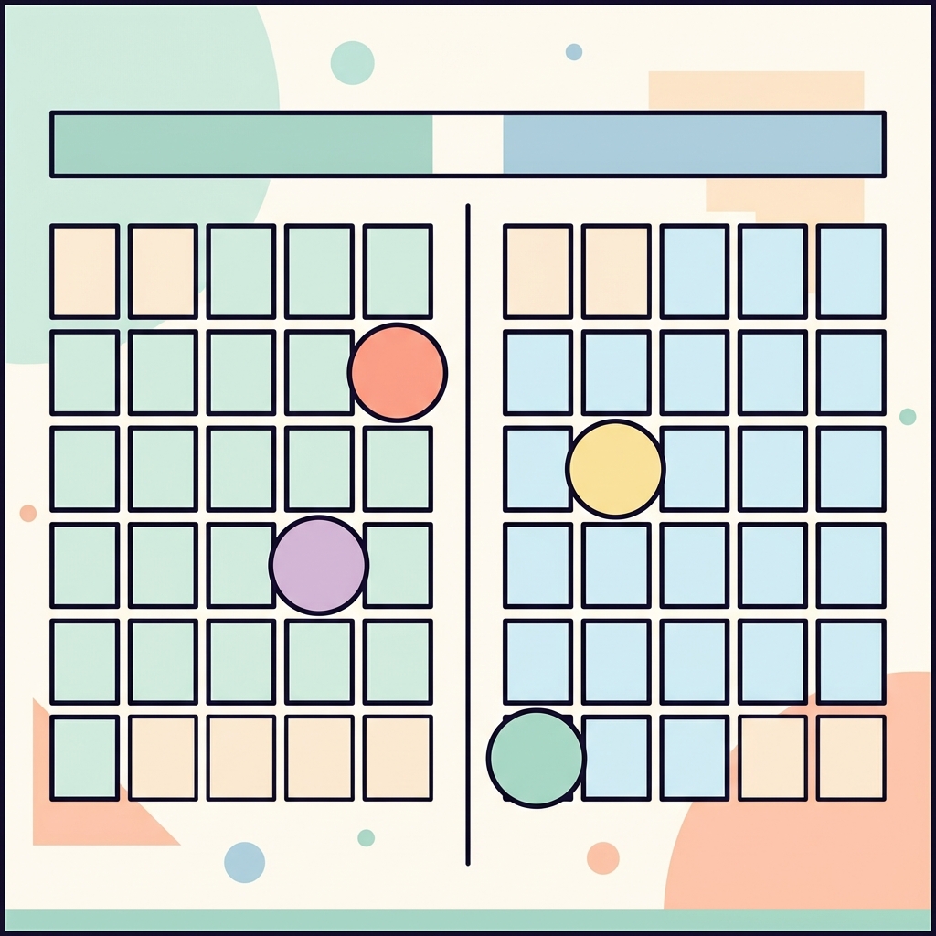 A clean flat design illustration of a calendar showing February and March 2026, important dates marked with a circle, soft pastel colors, no text, high contrast, 1:1