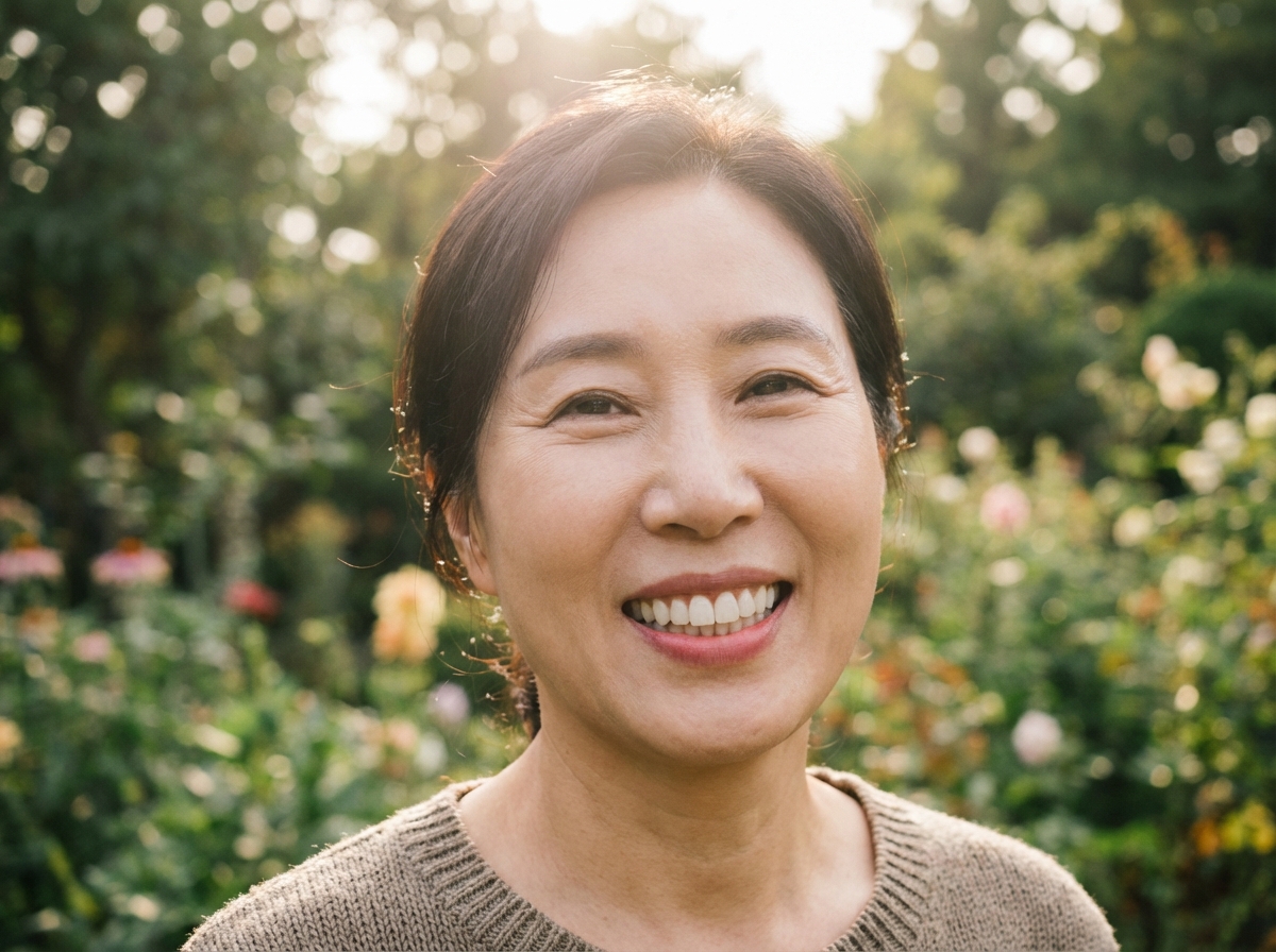 밝게 웃는 건강한 치아의 미소