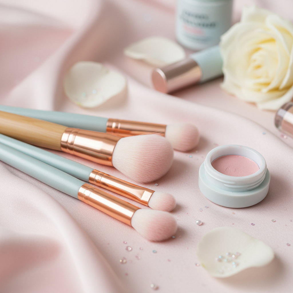 메이크업 브러쉬를 이용한 자연스러운 발색 연출