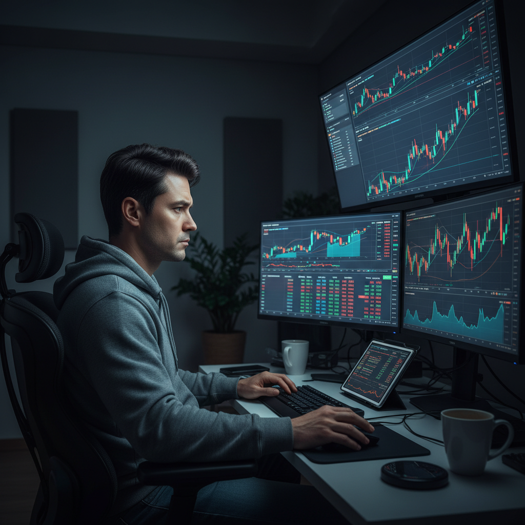 투자 지표를 분석하는 신중한 전문가의 모습