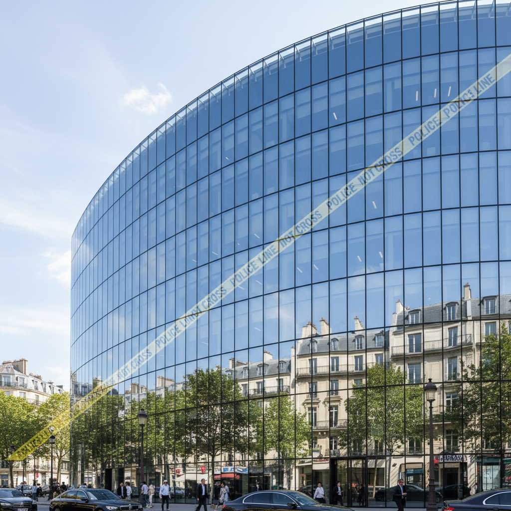 파리 시내의 현대적인 기술 기업 사무실 전경
