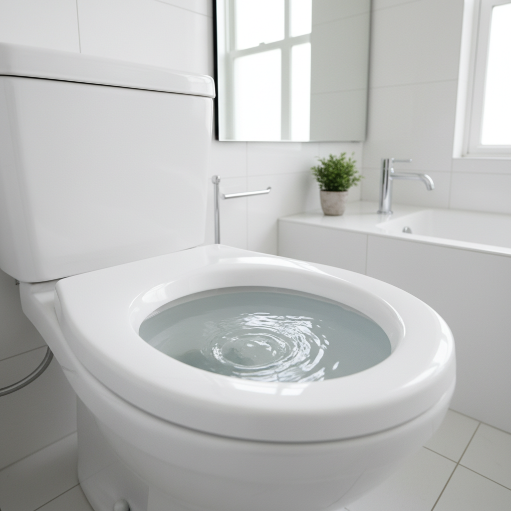 시원하게 물이 내려가는 깨끗한 화장실 변기