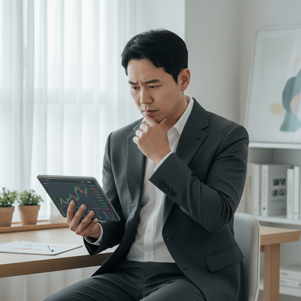 시장 상황을 분석하는 투자자의 모습