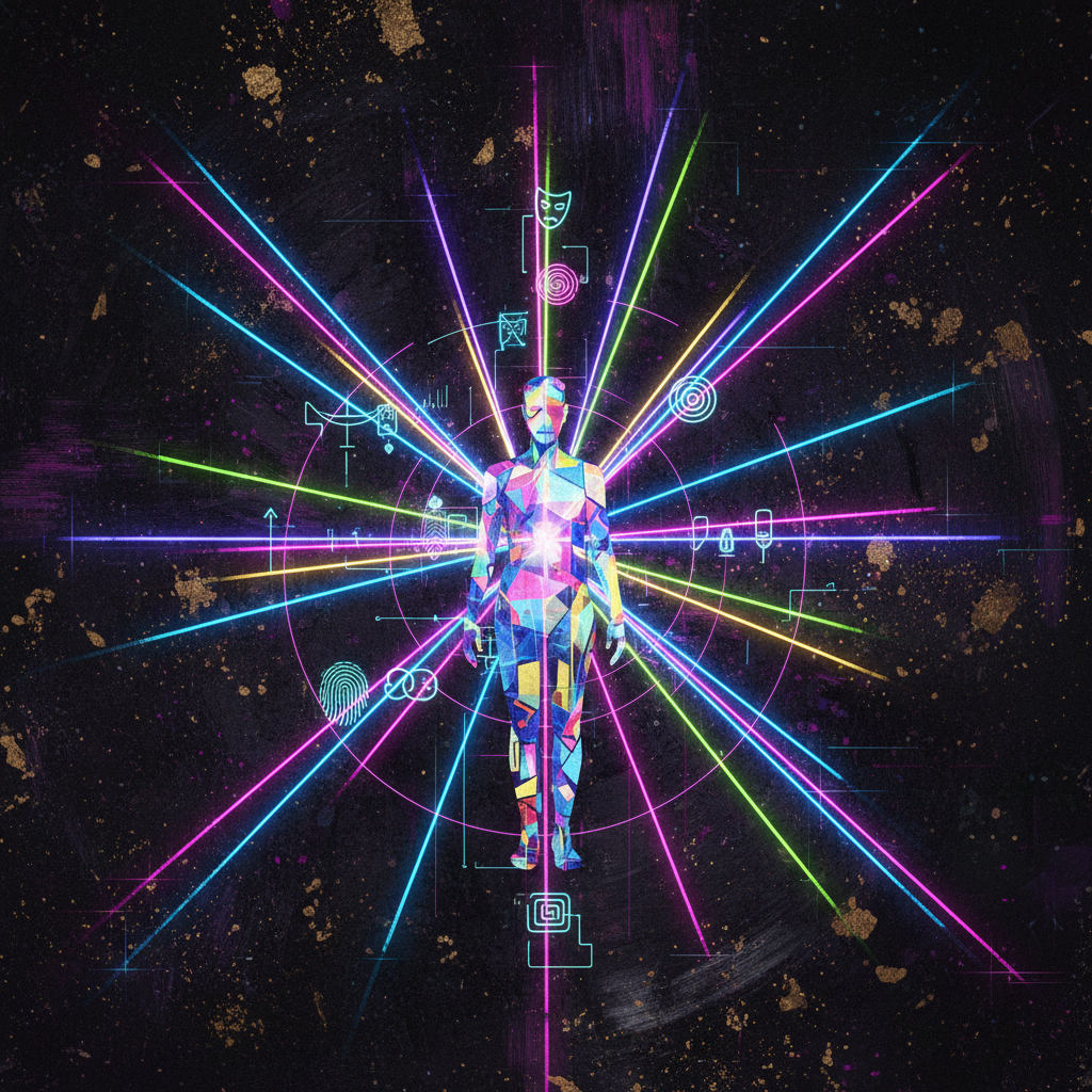 자기 정체성을 찾아가는 여정을 표현한 예술적 이미지