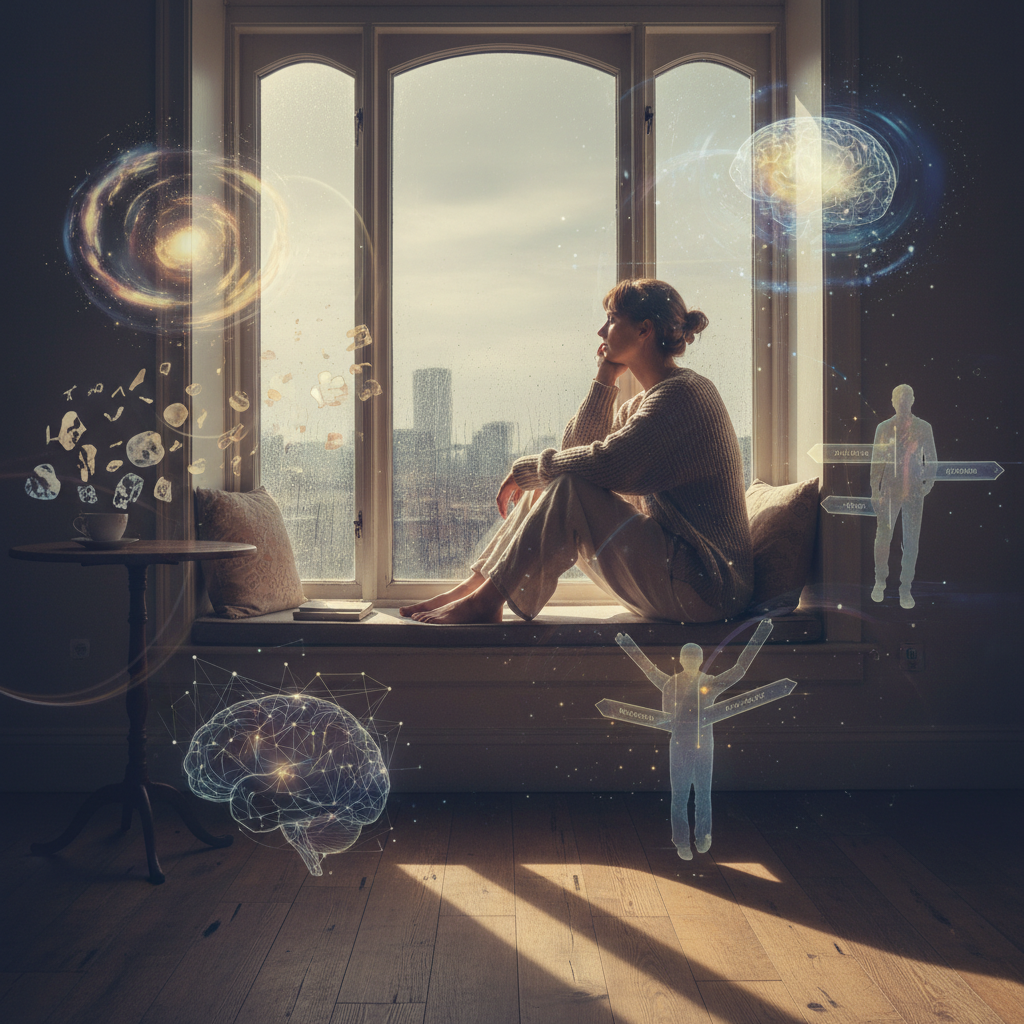 성별 정체성에 대해 고민하는 사람의 모습