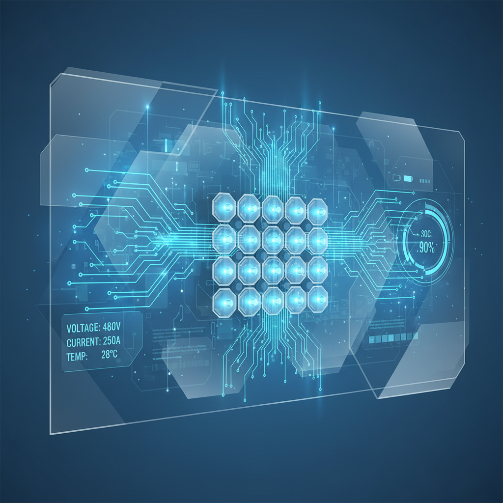하이테크 배터리 관리 시스템 그래픽