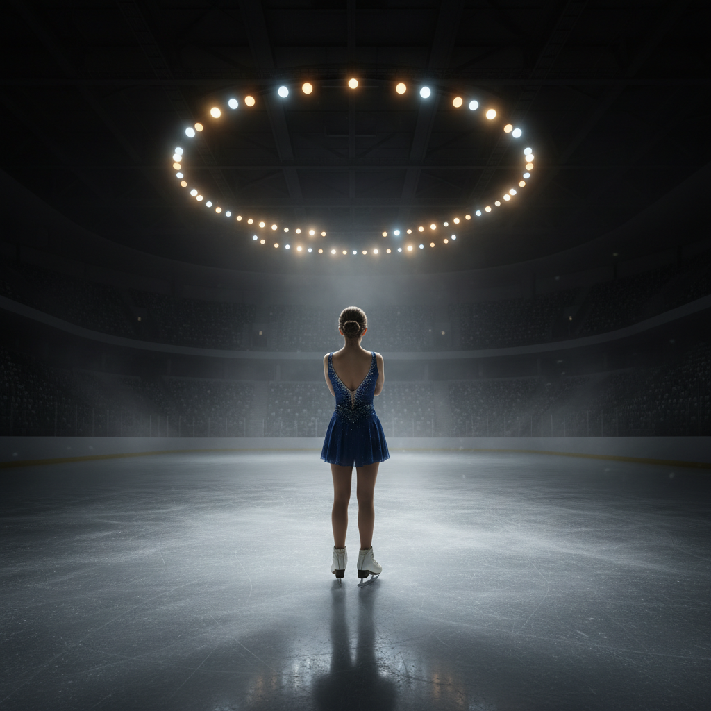 경기장을 바라보며 재기를 다짐하는 선수의 뒷모습