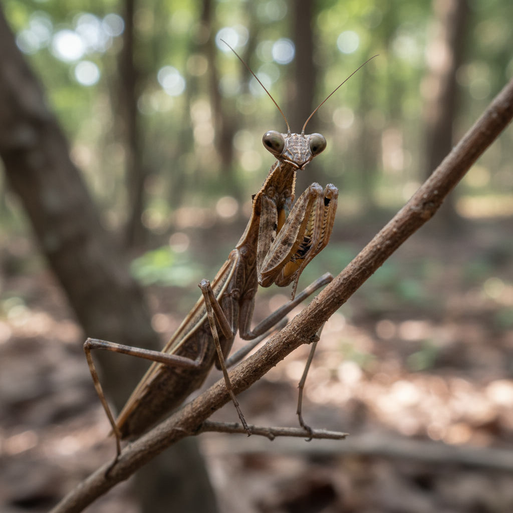 사냥을 준비하는 사마귀의 모습