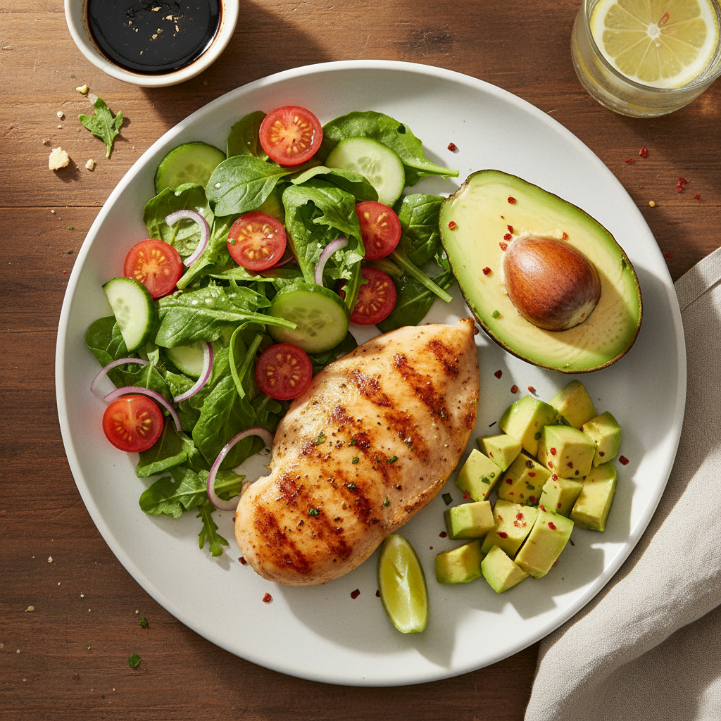 단백질 위주의 건강한 식단 플레이팅